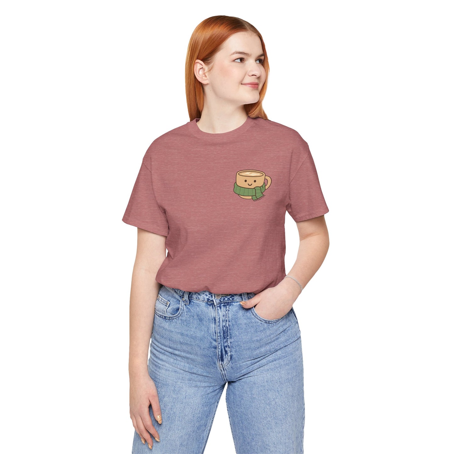 Emotional Support Latte Unisex T-Shirt – Bella + Canvas Coffee Lover Tee, Cozy Aesthetic Fall Shirt, Small Front + Big Back Design