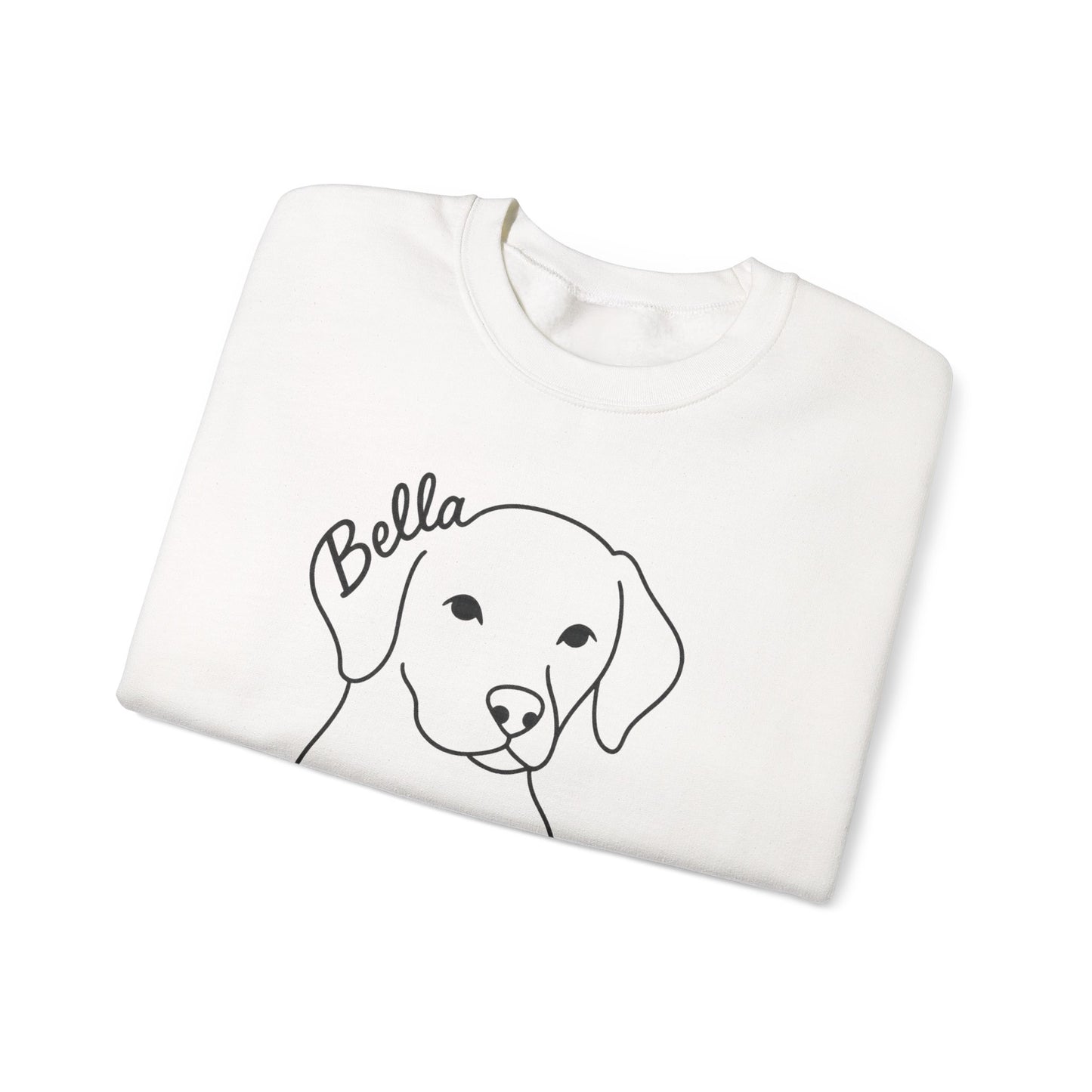 Custom Dog Name Sweatshirt – “Unleashed Love” Pet Lover Crewneck | Personalized Dog Owner Gift, Cute Minimalist Dog Line Art Pullover