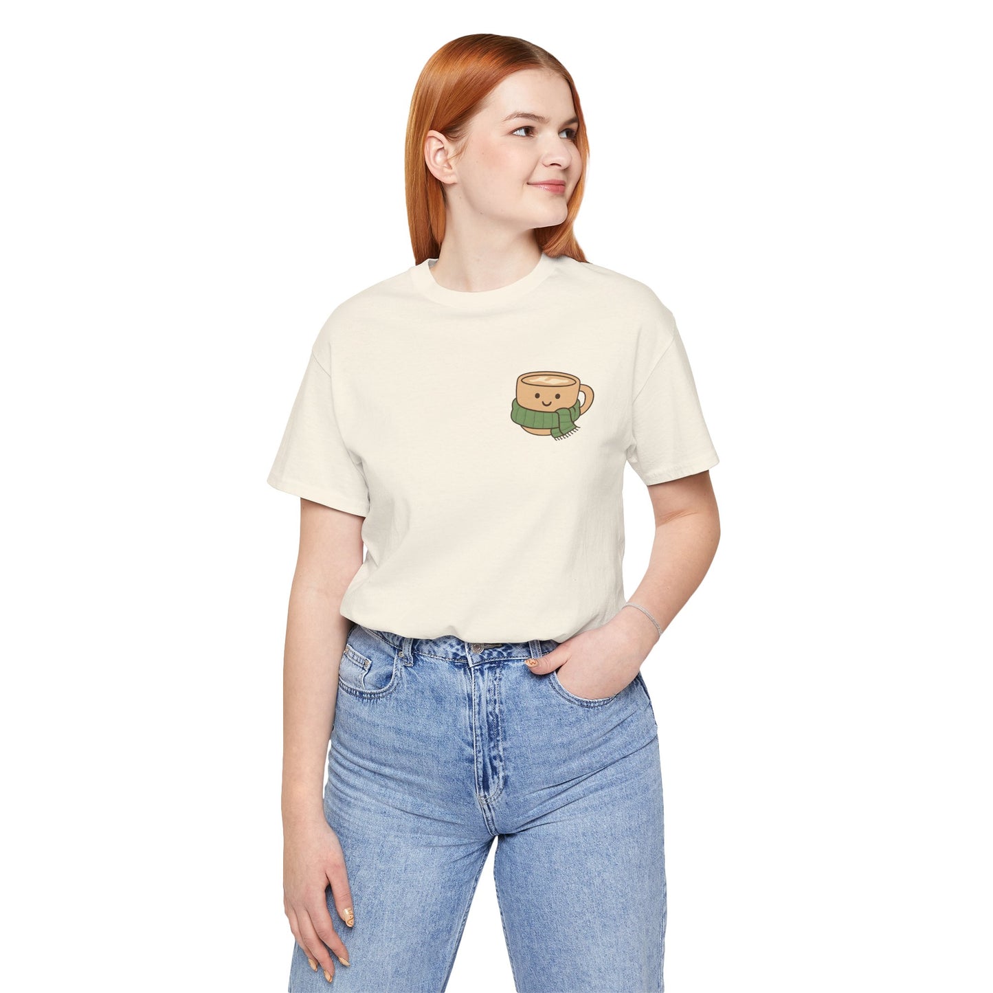 Emotional Support Latte Unisex T-Shirt – Bella + Canvas Coffee Lover Tee, Cozy Aesthetic Fall Shirt, Small Front + Big Back Design