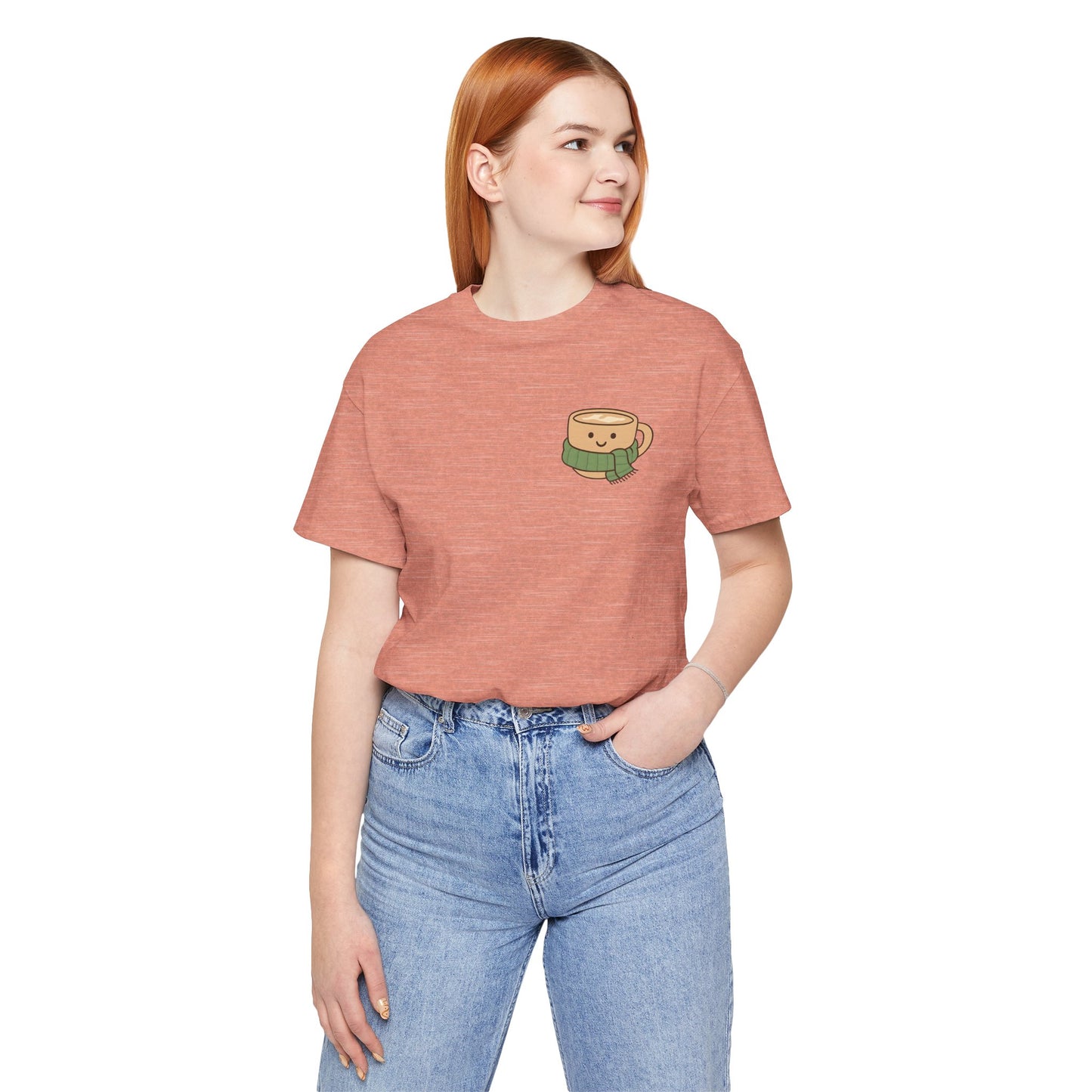 Emotional Support Latte Unisex T-Shirt – Bella + Canvas Coffee Lover Tee, Cozy Aesthetic Fall Shirt, Small Front + Big Back Design