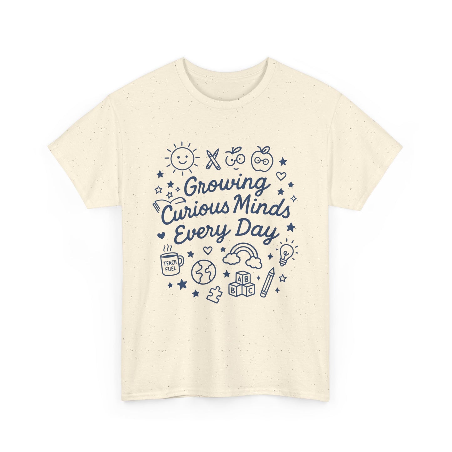 “Growing Curious Minds Every Day – Teacher Graphic Tee for Classroom, Back to School, Preschool, Kindergarten”