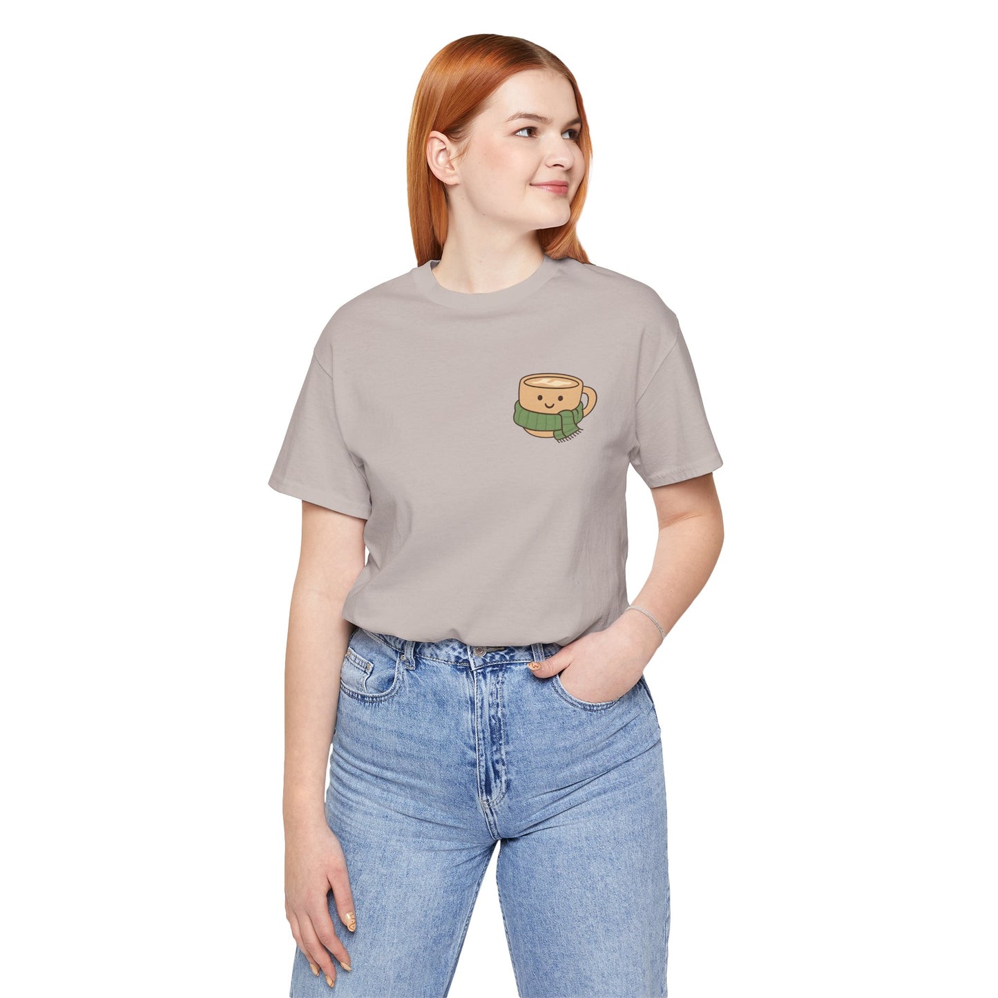 Emotional Support Latte Unisex T-Shirt – Bella + Canvas Coffee Lover Tee, Cozy Aesthetic Fall Shirt, Small Front + Big Back Design