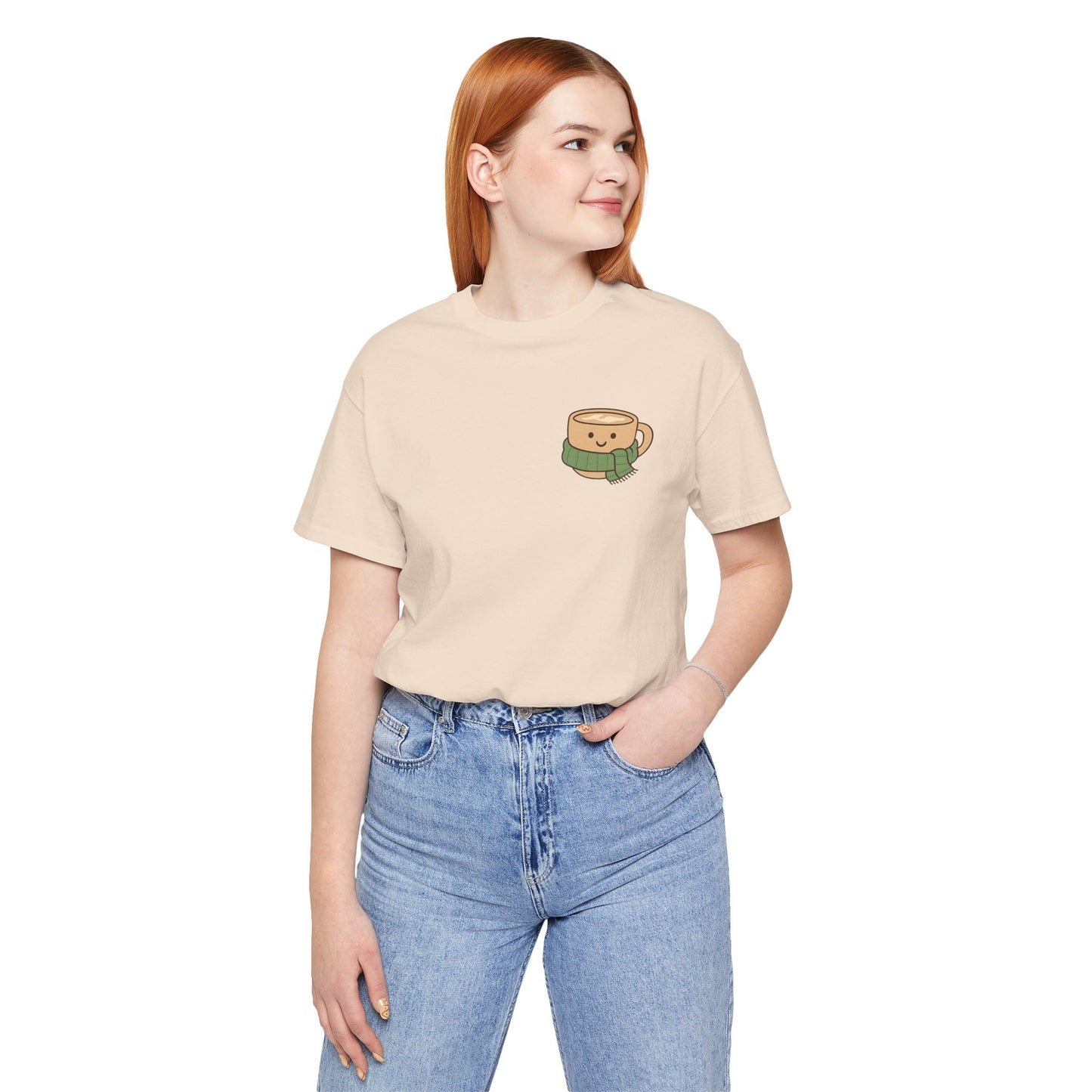 Emotional Support Latte Unisex T-Shirt – Bella + Canvas Coffee Lover Tee, Cozy Aesthetic Fall Shirt, Small Front + Big Back Design