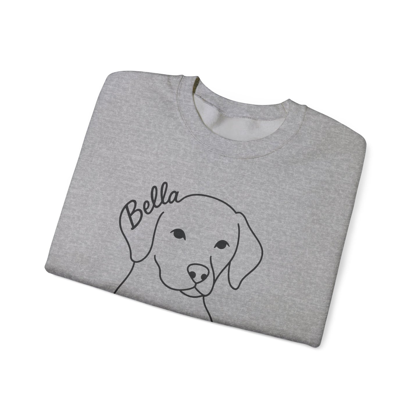Custom Dog Name Sweatshirt – “Unleashed Love” Pet Lover Crewneck | Personalized Dog Owner Gift, Cute Minimalist Dog Line Art Pullover