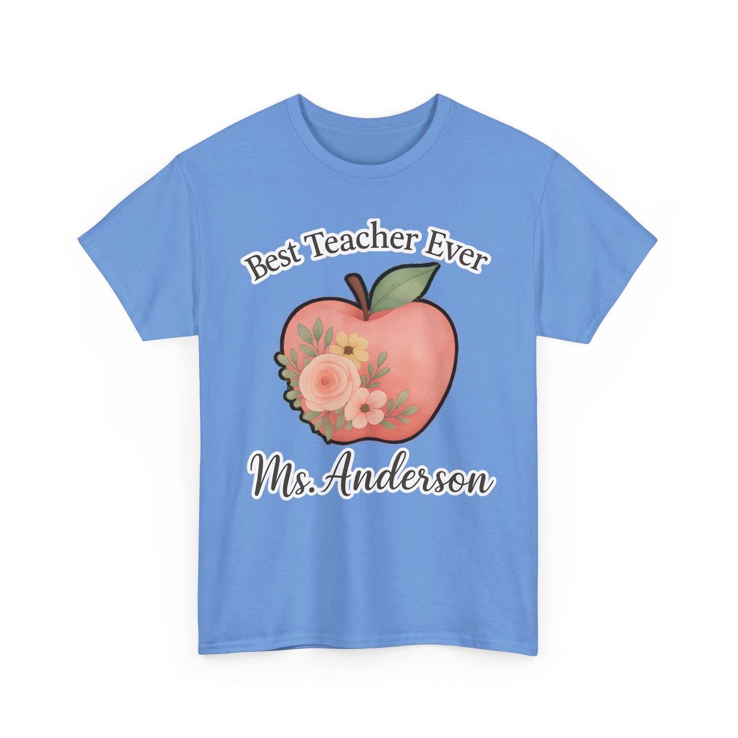 Best Teacher Ever Personalized Gift β Custom Name Floral Apple Design on T-Shirt, Mug, Tote & More β Teacher Appreciation Gift