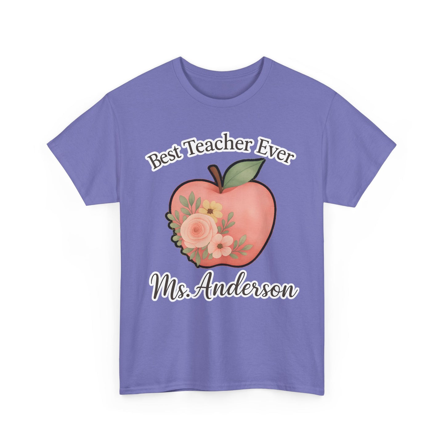 Best Teacher Ever Personalized Gift β Custom Name Floral Apple Design on T-Shirt, Mug, Tote & More β Teacher Appreciation Gift