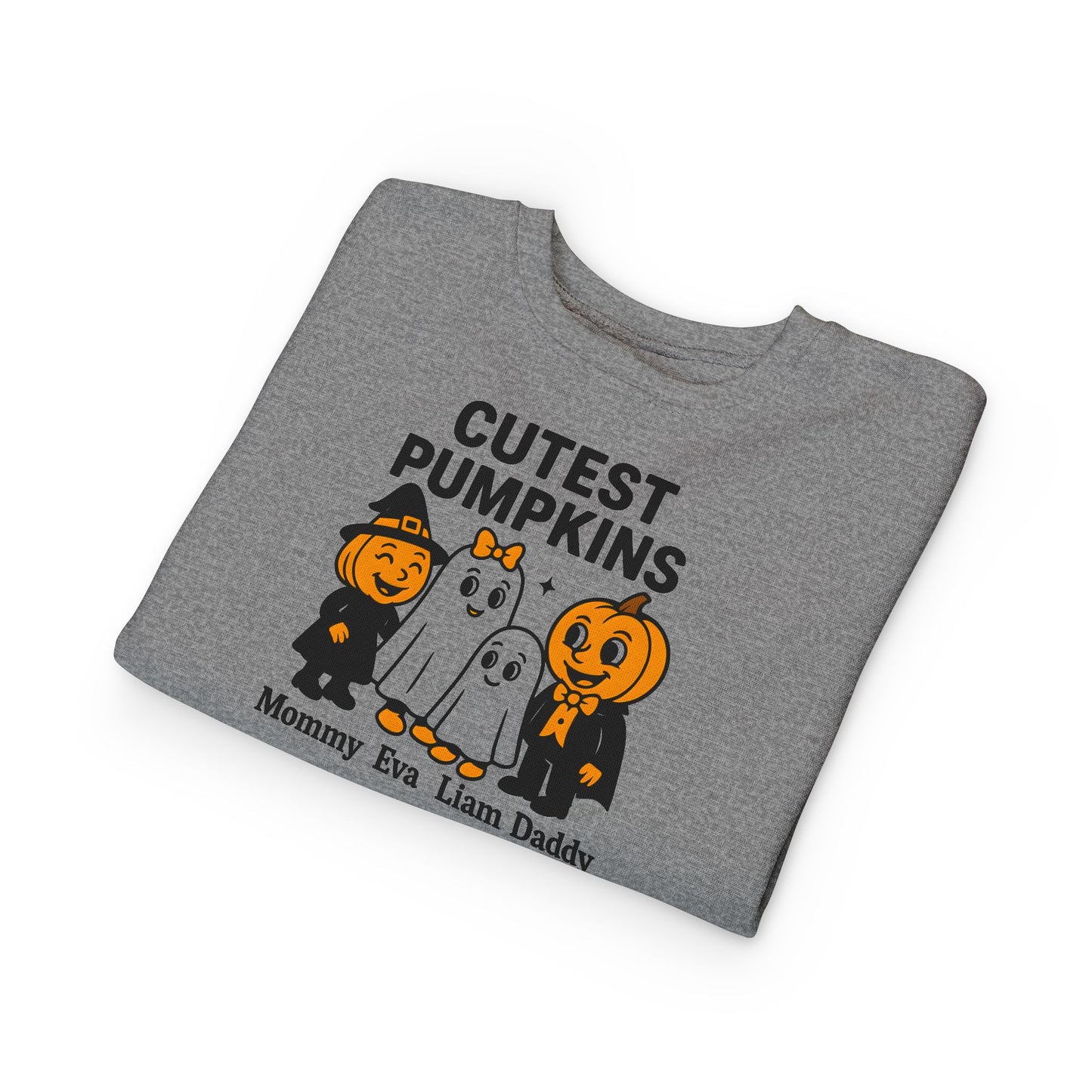 Cutest Pumpkins Kids Halloween Sweatshirt, Matching Family Ghost Pumpkin Shirt, Toddler and Kids Fall Outfit, Personalized Halloween Top