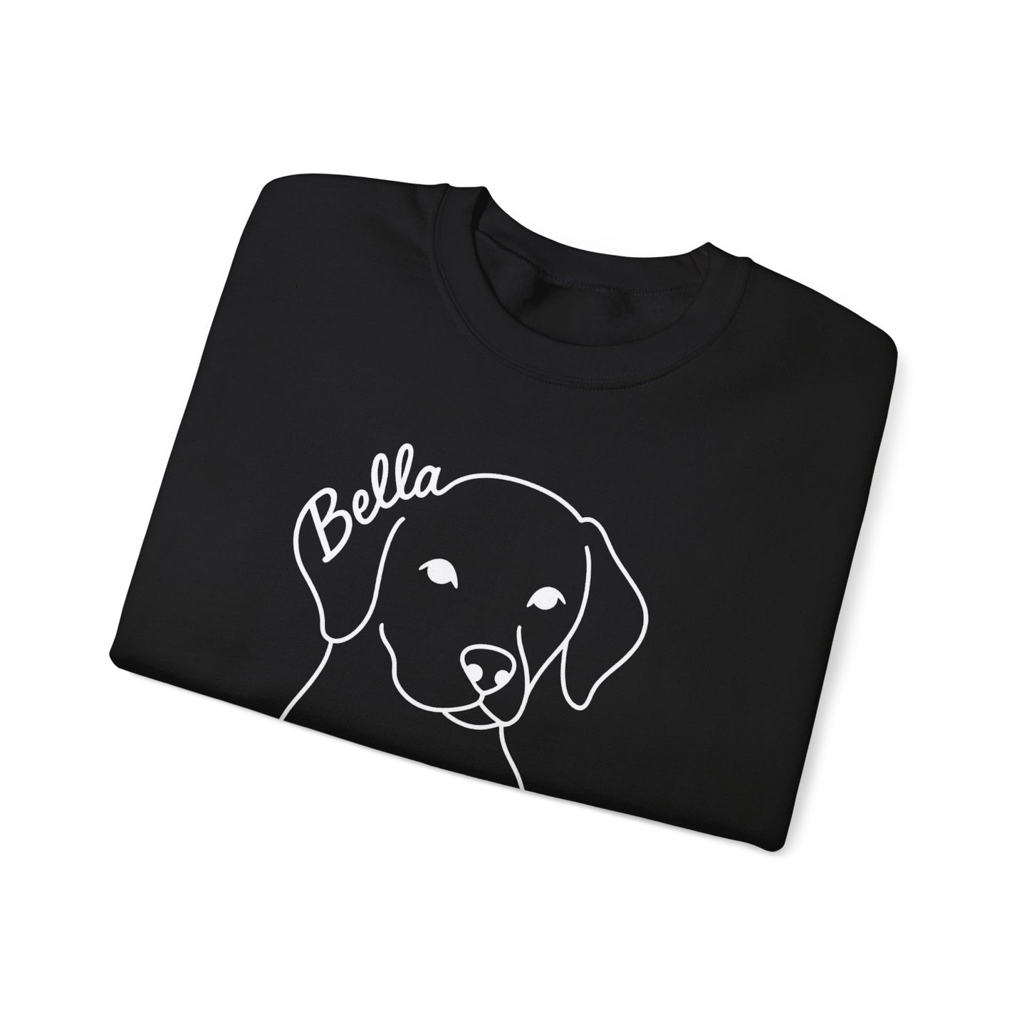 Custom Dog Name Sweatshirt – “Unleashed Love” Pet Lover Crewneck | Personalized Dog Owner Gift, Cute Minimalist Dog Line Art Pullover