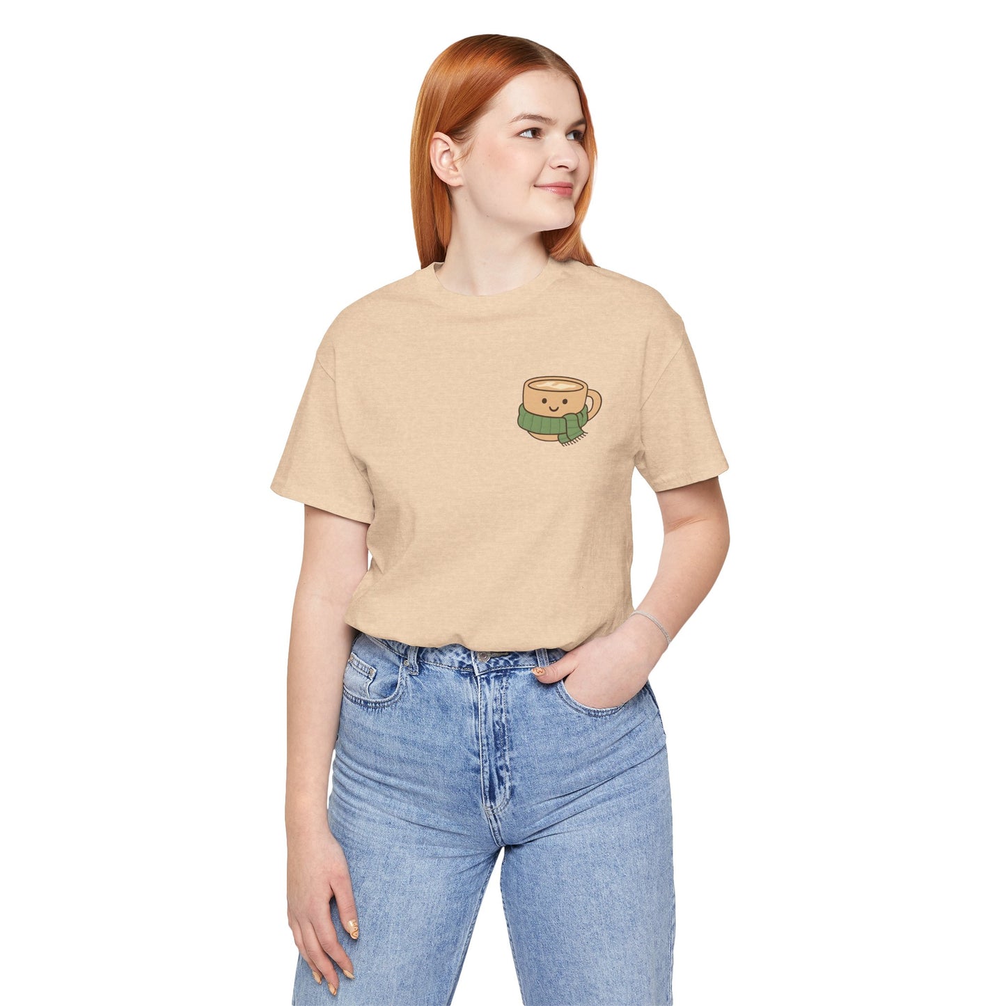 Emotional Support Latte Unisex T-Shirt – Bella + Canvas Coffee Lover Tee, Cozy Aesthetic Fall Shirt, Small Front + Big Back Design