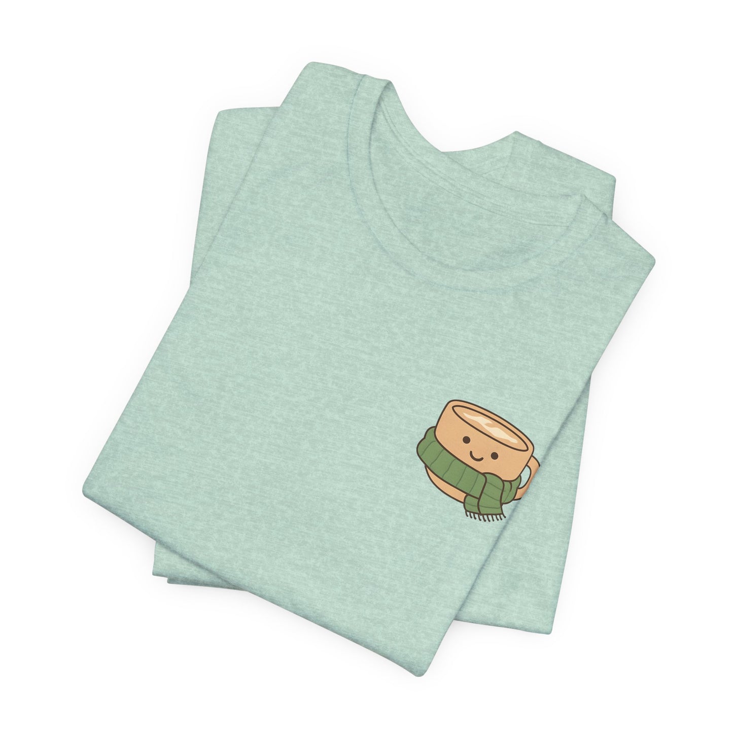 Emotional Support Latte Unisex T-Shirt – Bella + Canvas Coffee Lover Tee, Cozy Aesthetic Fall Shirt, Small Front + Big Back Design
