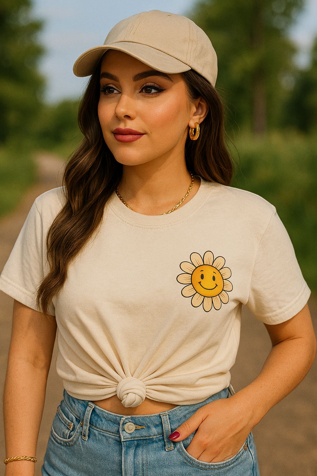 "Happy Is The New Rich T-Shirt β Smiley Face Front & Retro Quote Back | Positive Vibes Tee"