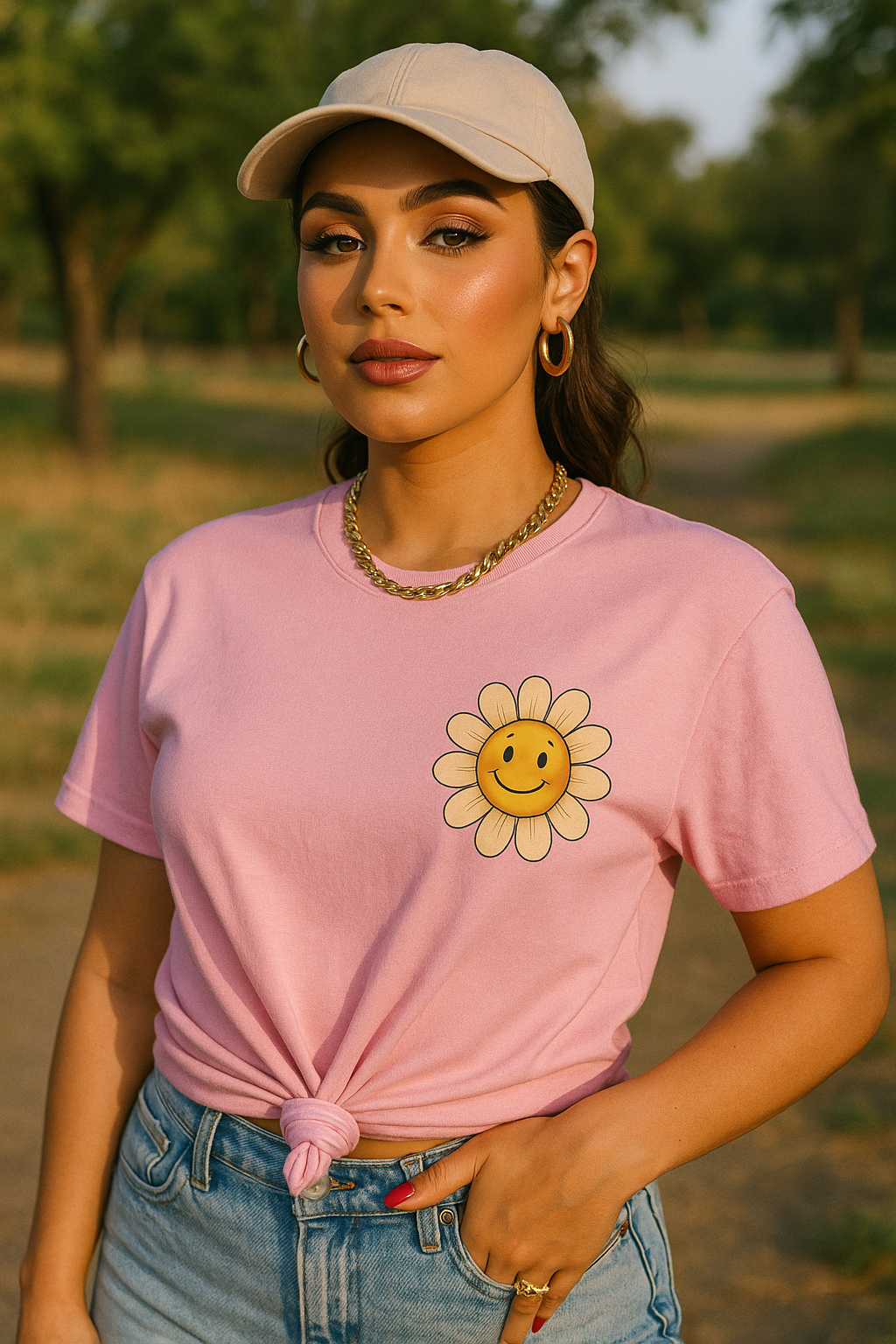 "Happy Is The New Rich T-Shirt β Smiley Face Front & Retro Quote Back | Positive Vibes Tee"