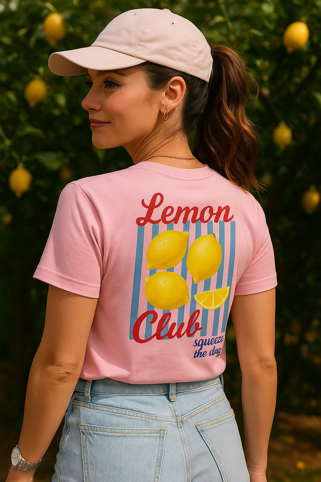 Lemon Club Graphic Tee – Retro Aesthetic Summer Shirt | “Squeeze the Day” Cute Fruit T-Shirt for Women