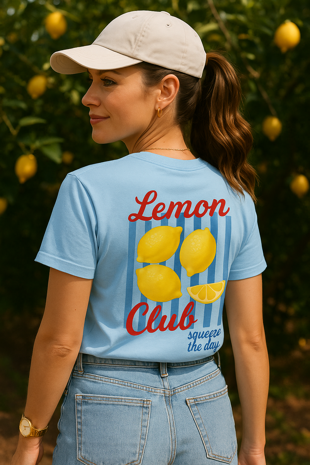 Lemon Club Graphic Tee – Retro Aesthetic Summer Shirt | “Squeeze the Day” Cute Fruit T-Shirt for Women