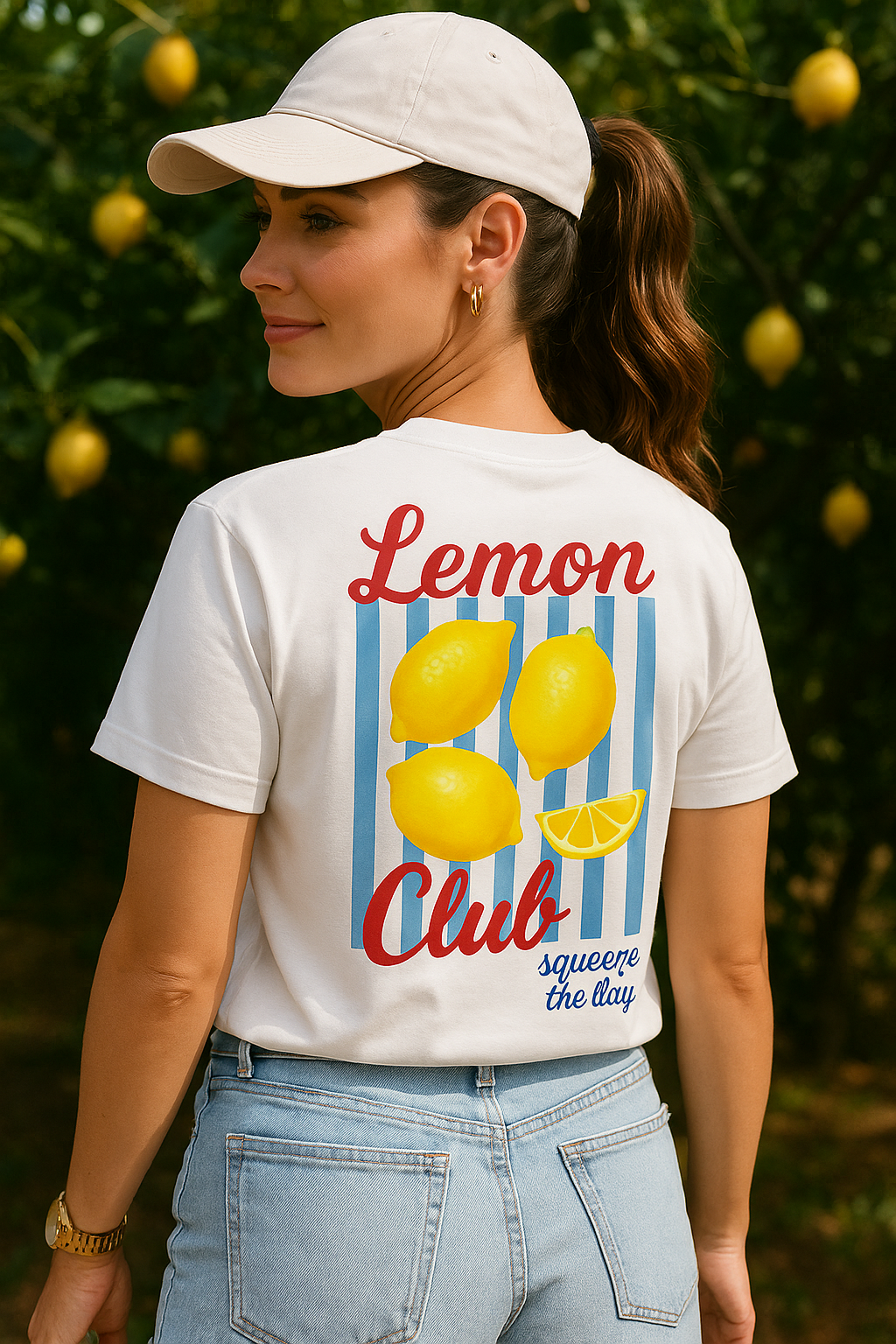Lemon Club Graphic Tee – Retro Aesthetic Summer Shirt | “Squeeze the Day” Cute Fruit T-Shirt for Women