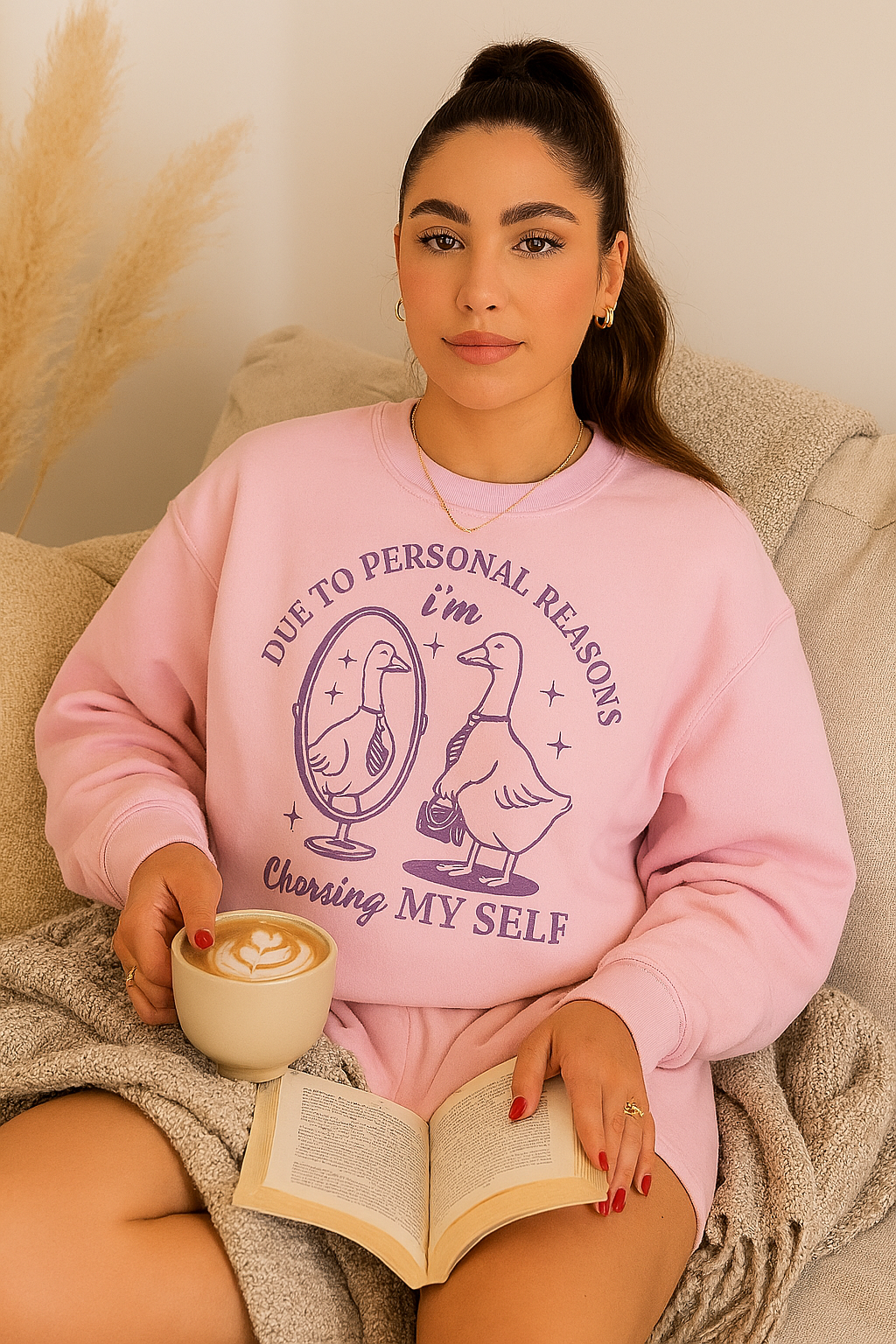 "Due to Personal Reasons I'm Choosing Myself Goose Sweatshirt β Cute Self Love Mental Health Quote Pullover"