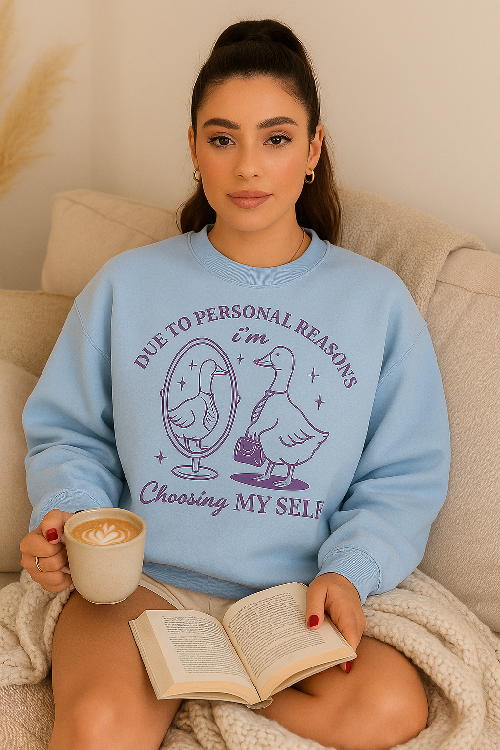"Due to Personal Reasons I'm Choosing Myself Goose Sweatshirt β Cute Self Love Mental Health Quote Pullover"