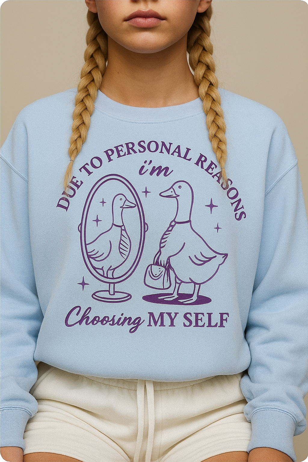 "Due to Personal Reasons I'm Choosing Myself Goose Sweatshirt β Cute Self Love Mental Health Quote Pullover"