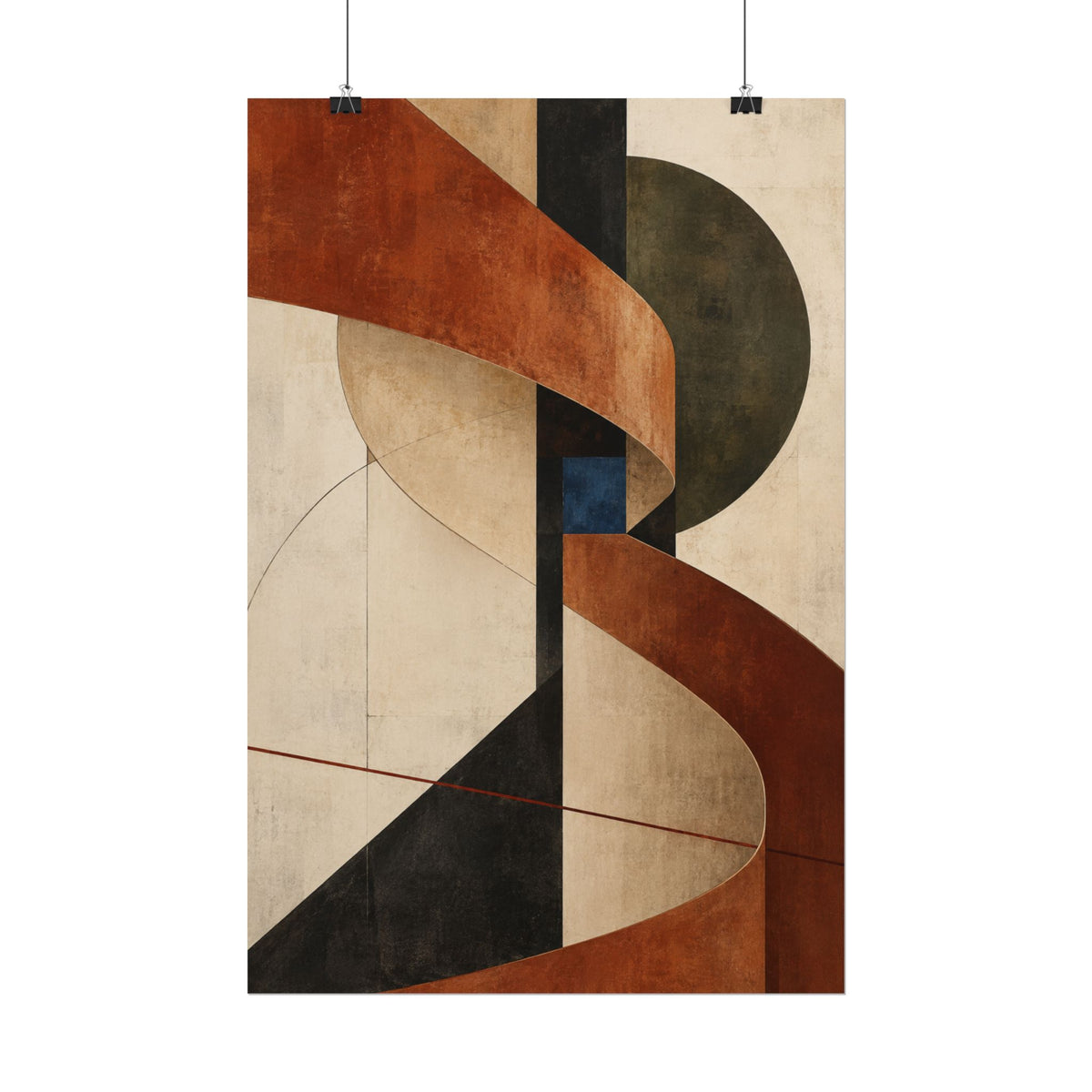 Sienna Relay No. 32 — Rust & Charcoal Abstract Fine Art Poster