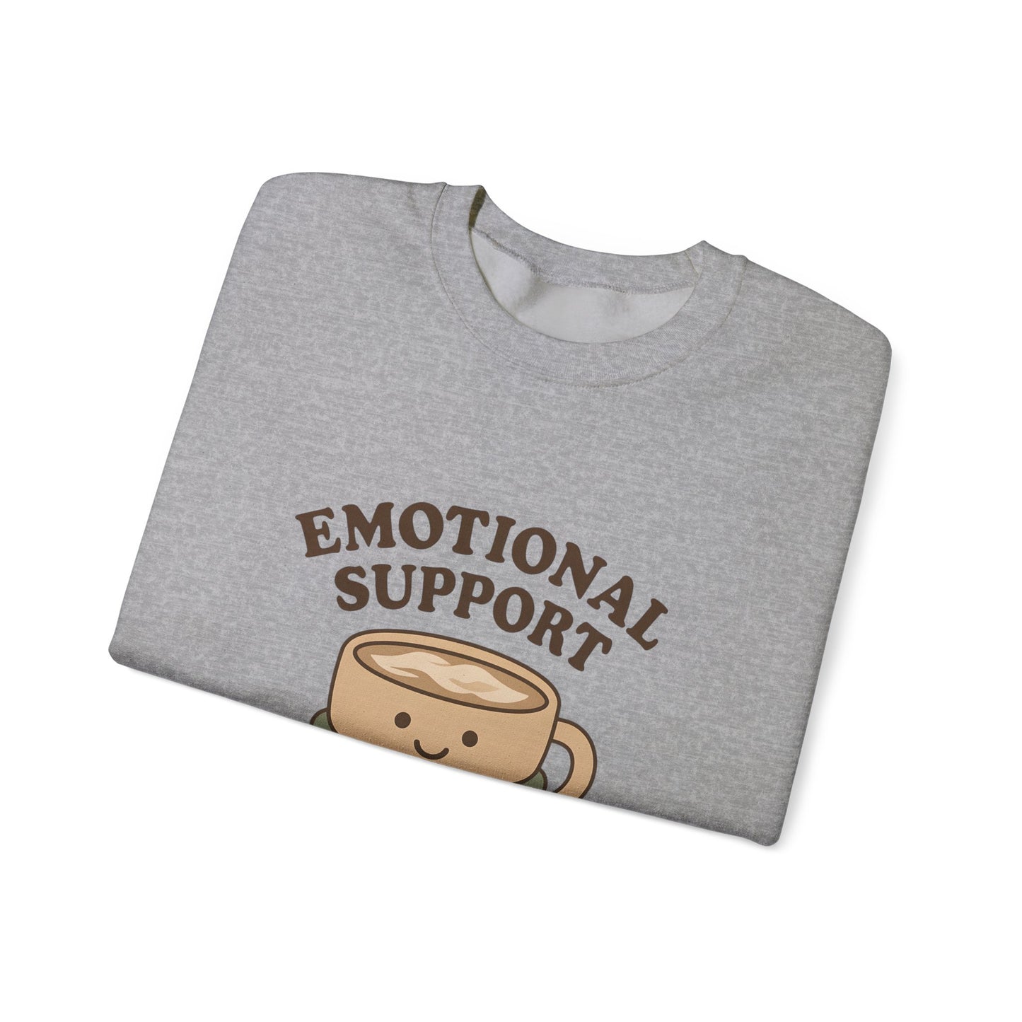 Emotional Support Latte Sweatshirt – Cozy Fall Crewneck for Coffee Lovers, Aesthetic Oversized Pullover