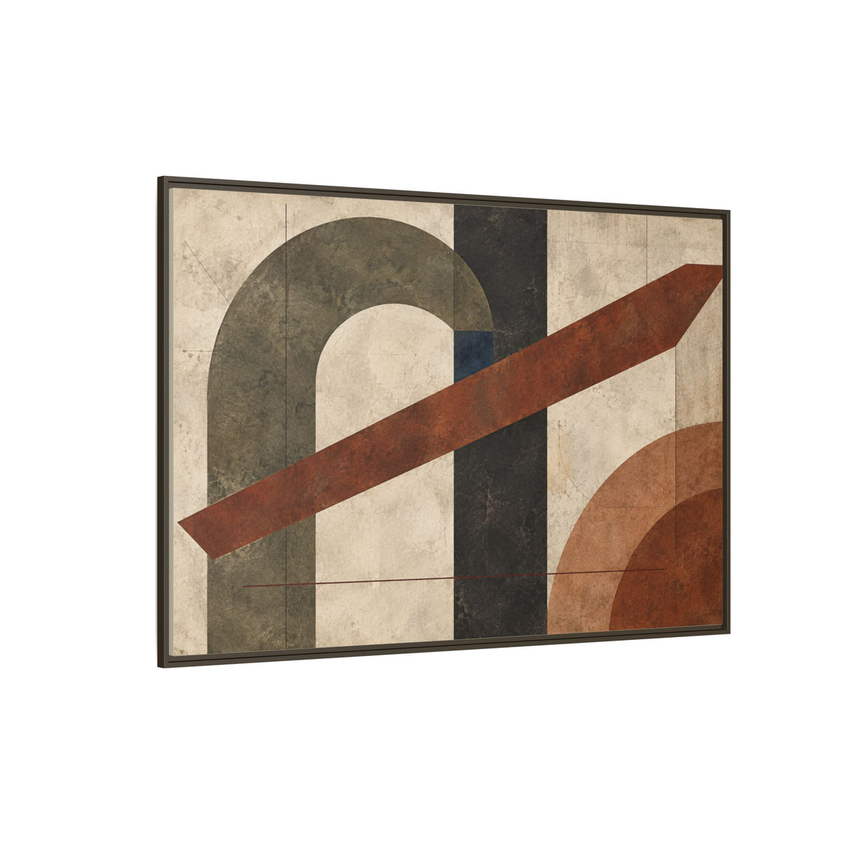 Tectonic Hearth No. 33 — Olive & Sienna Abstract Canvas Wall Art
