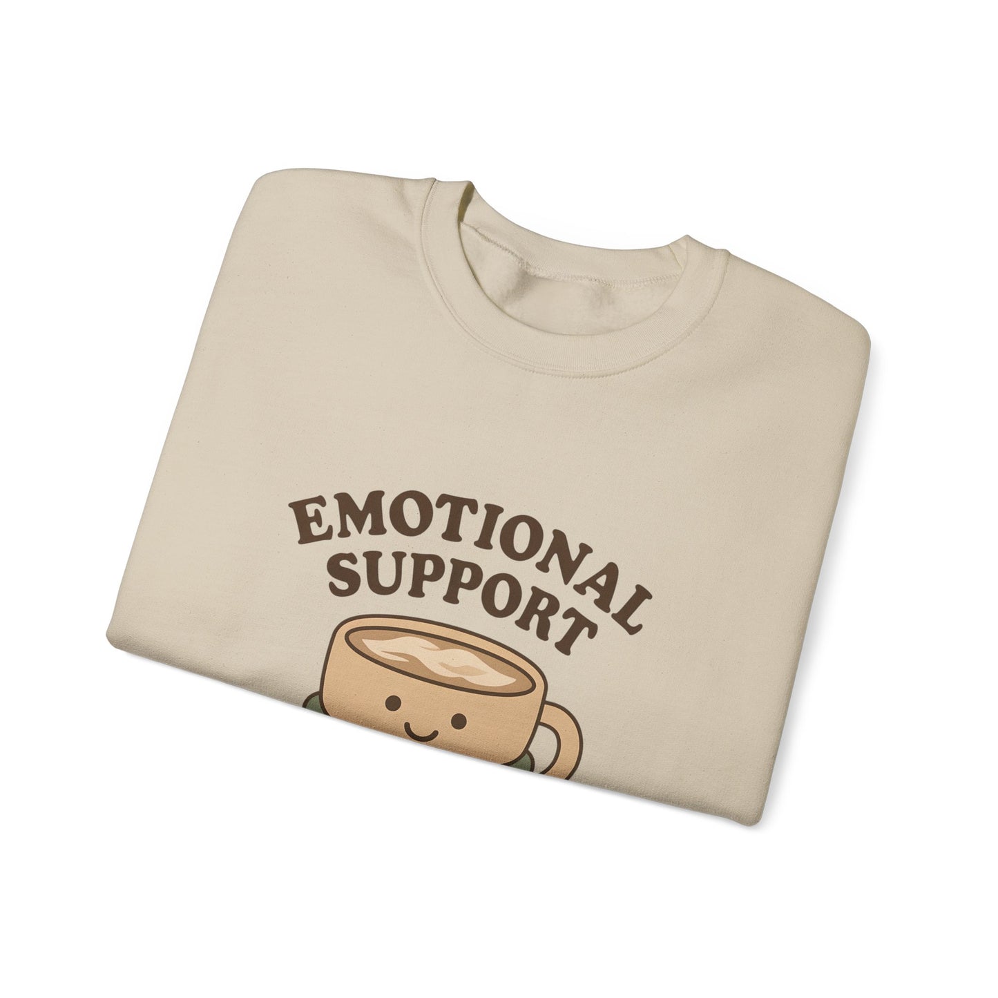 Emotional Support Latte Sweatshirt – Cozy Fall Crewneck for Coffee Lovers, Aesthetic Oversized Pullover