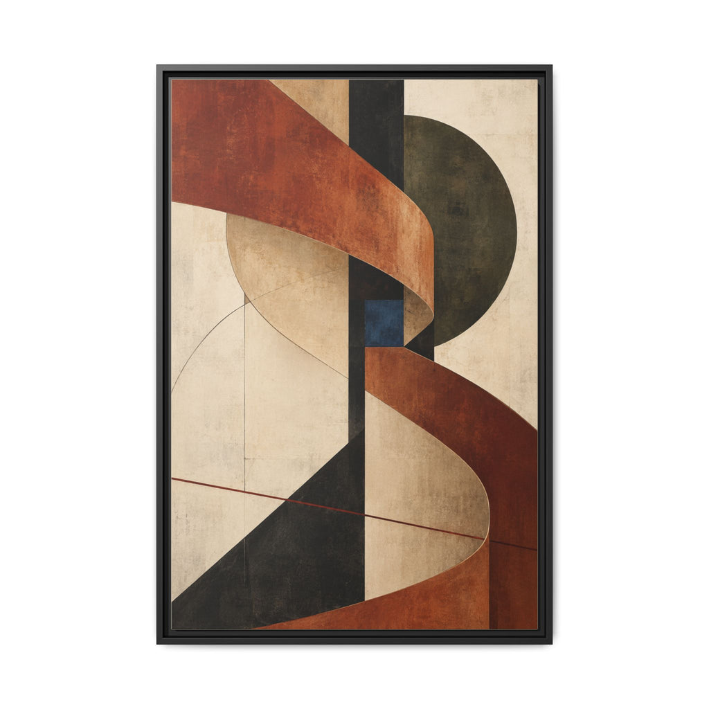 Sienna Relay No. 32 — Rust & Charcoal Abstract Canvas