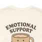 Emotional Support Latte Unisex T-Shirt – Bella + Canvas Coffee Lover Tee, Cozy Aesthetic Fall Shirt, Small Front + Big Back Design