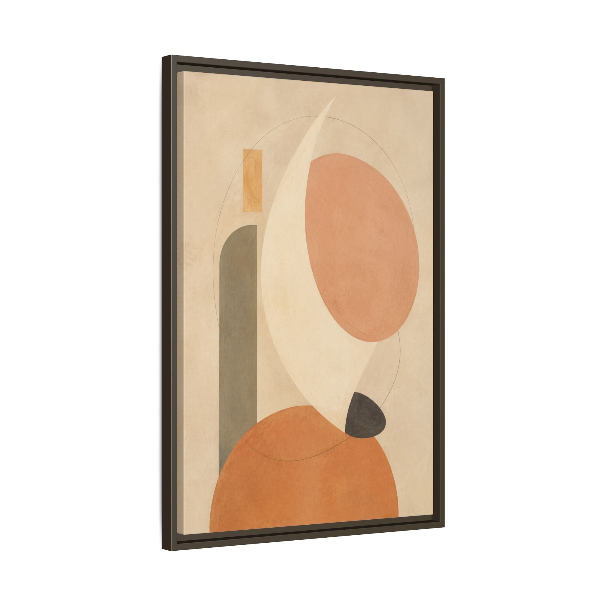Quiet Orbit No. 23 – Modern Geometric Floating Frame Canvas Wall Art