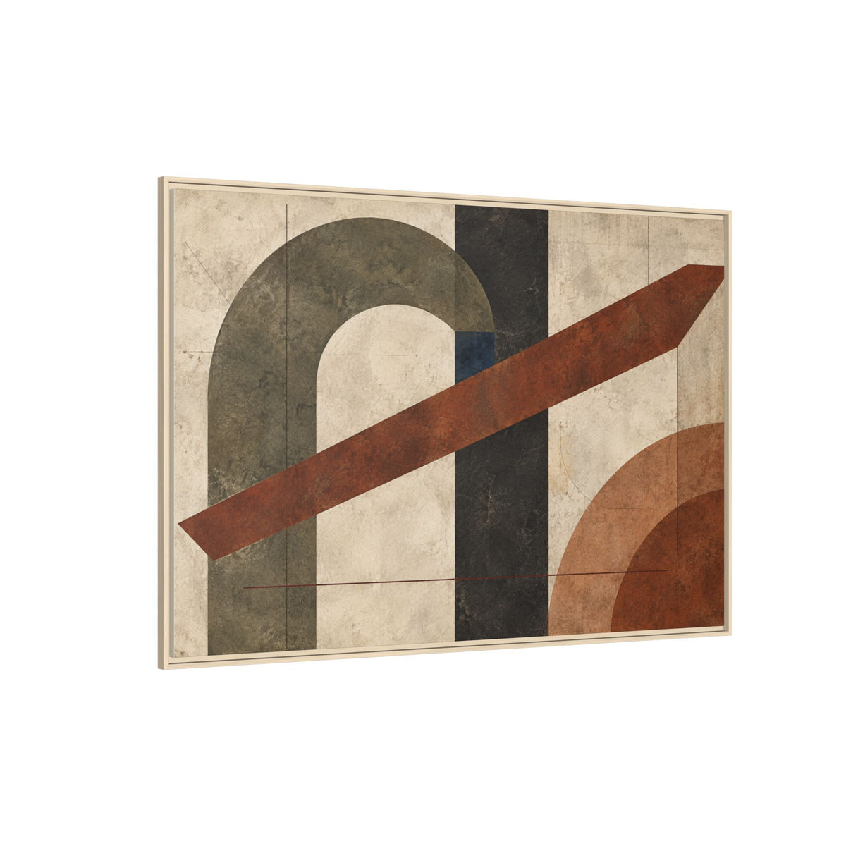 Tectonic Hearth No. 33 — Olive & Sienna Abstract Canvas Wall Art