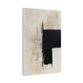 The Charcoal Accent No. 4 — Minimalist Gesso Abstract Canvas Art