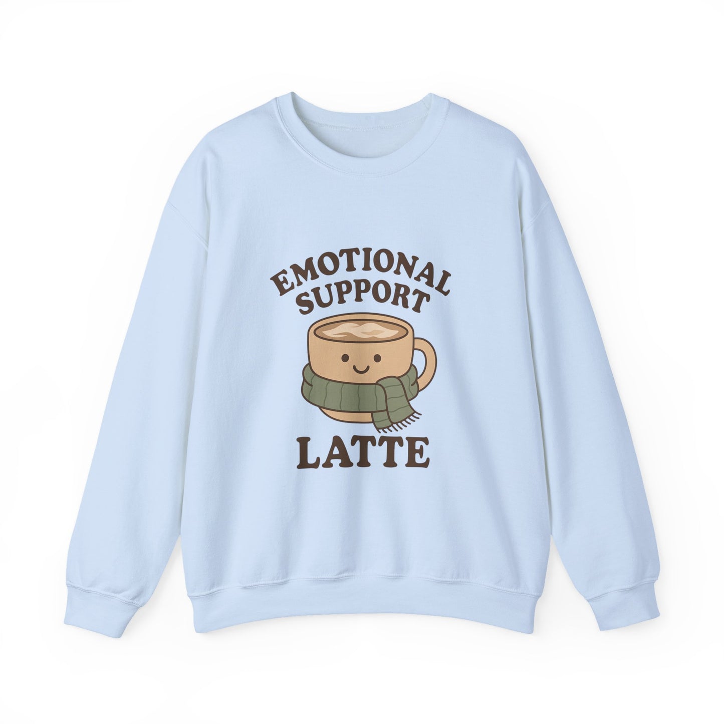 Emotional Support Latte Sweatshirt – Cozy Fall Crewneck for Coffee Lovers, Aesthetic Oversized Pullover