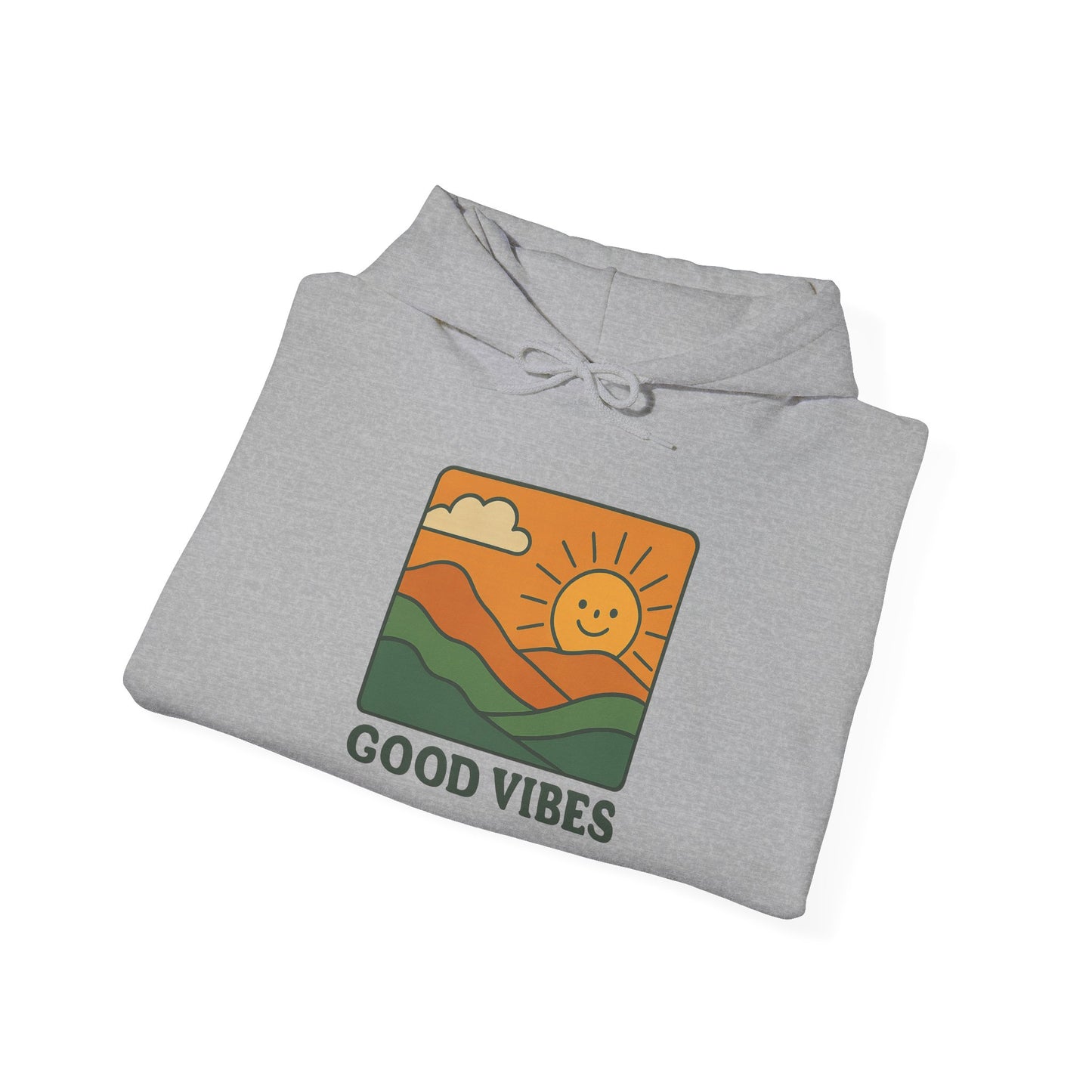 Good Vibes Retro Hoodie – Unisex Oversized Vintage Graphic Sweatshirt