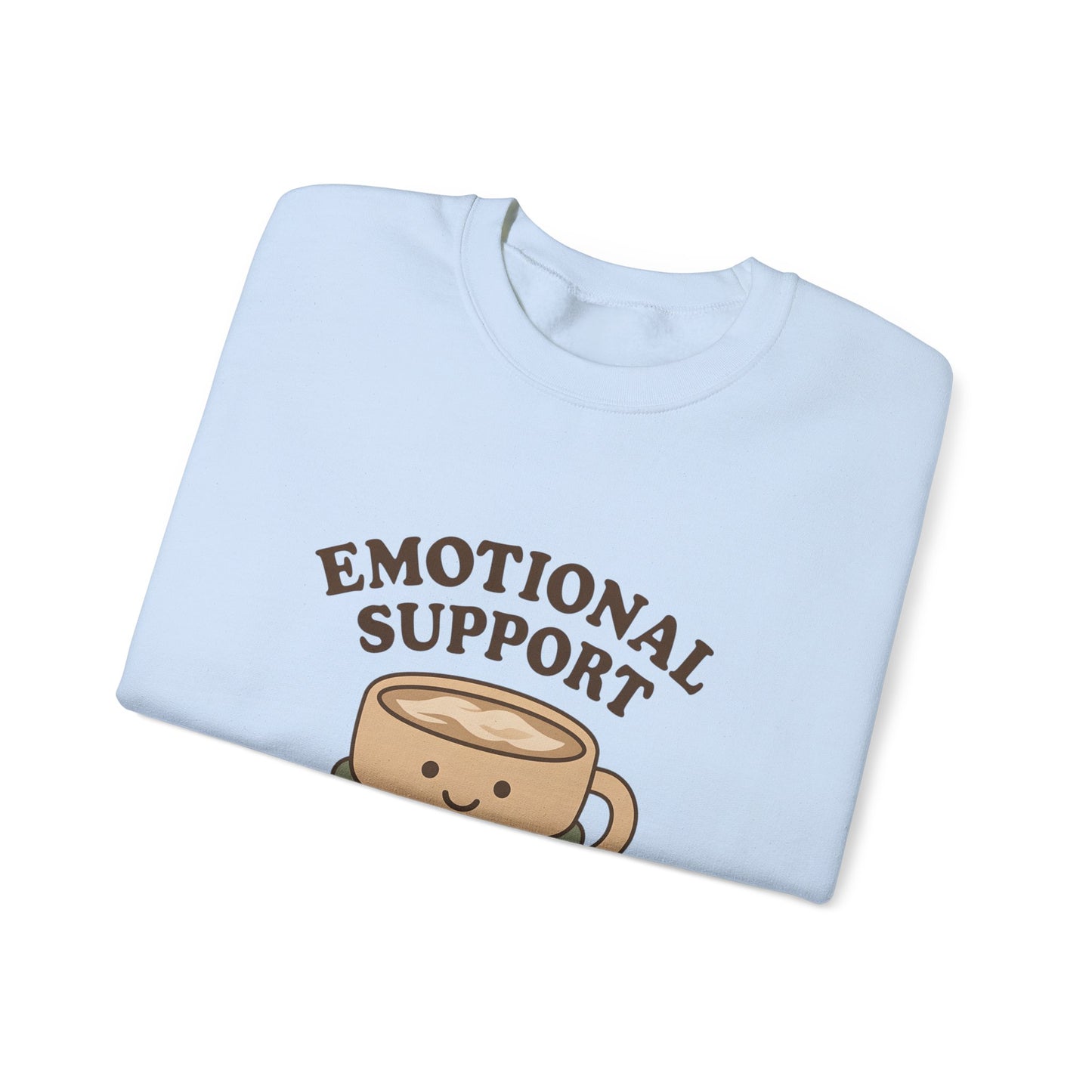 Emotional Support Latte Sweatshirt – Cozy Fall Crewneck for Coffee Lovers, Aesthetic Oversized Pullover