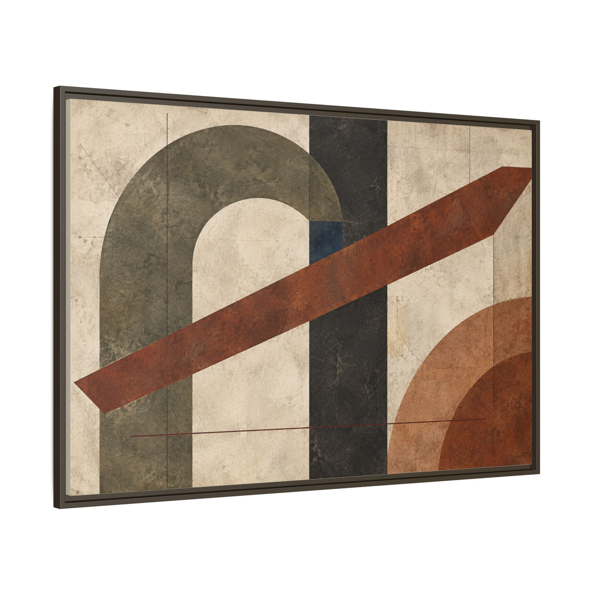 Tectonic Hearth No. 33 — Olive & Sienna Abstract Canvas Wall Art