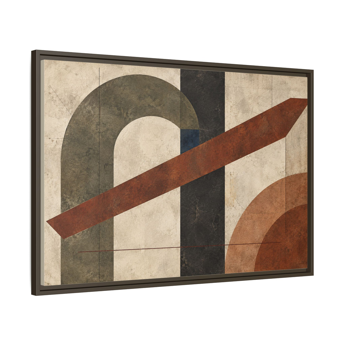 Tectonic Hearth No. 33 — Olive & Sienna Abstract Canvas Wall Art