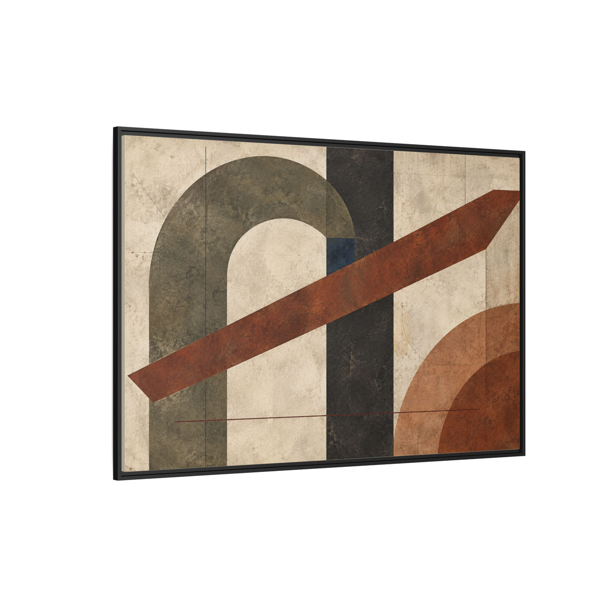 Tectonic Hearth No. 33 — Olive & Sienna Abstract Canvas Wall Art