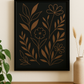 Midnight Garden Botanical Wall Art – Minimalist Floral Line Art Canvas Print, Modern Nature-Inspired Home Décor