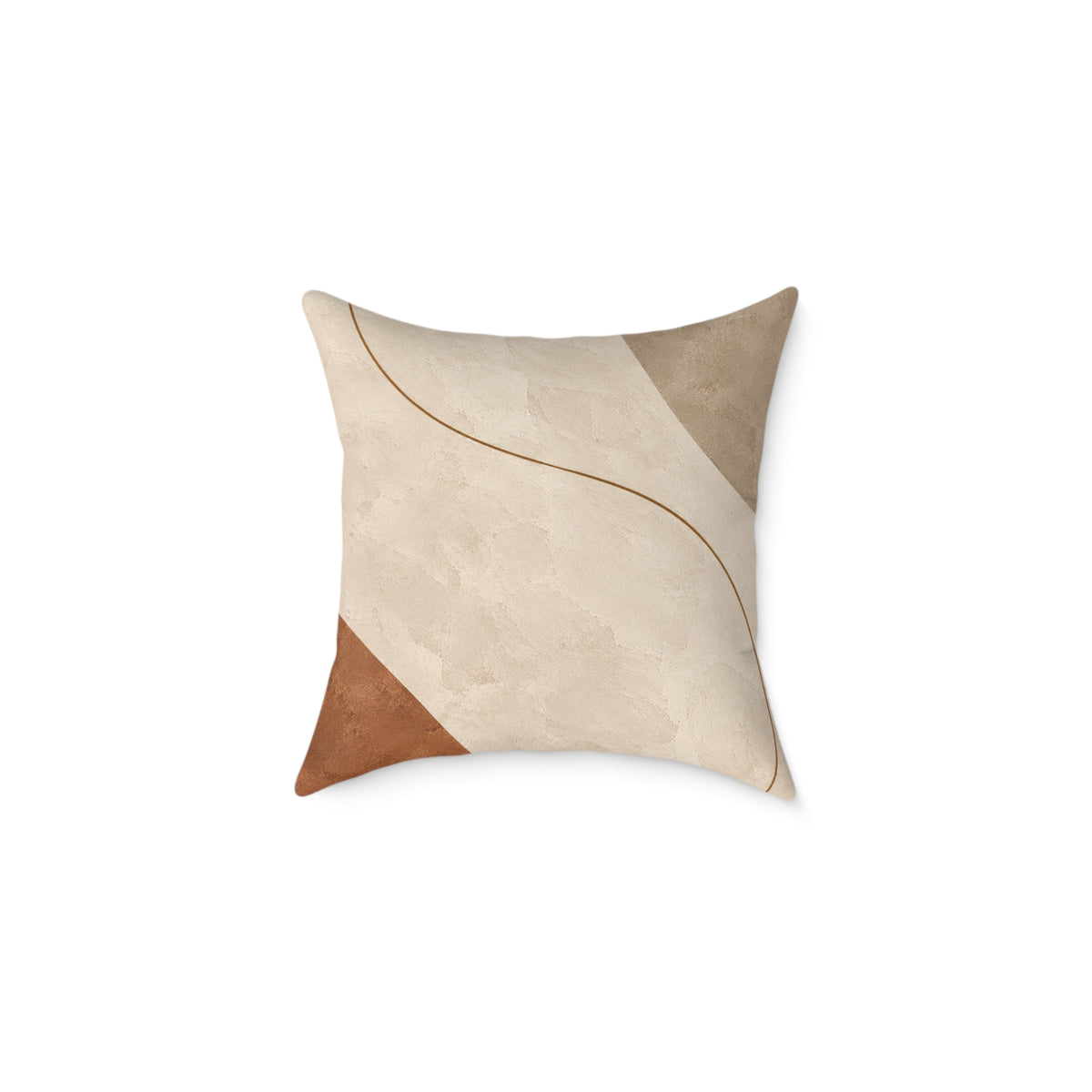 Quiet Orbit No.23 — Abstract Art Cushion | Neutral Terracotta Decorative Pillow