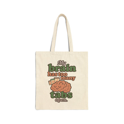 If your brain has 17 tabs open and one playing music—you need this tote 🧠✨Bag - Perfect for Students, Teachers, or Nerds, Gift for Graduations, Birthdays, Eco-Friendly Shopping