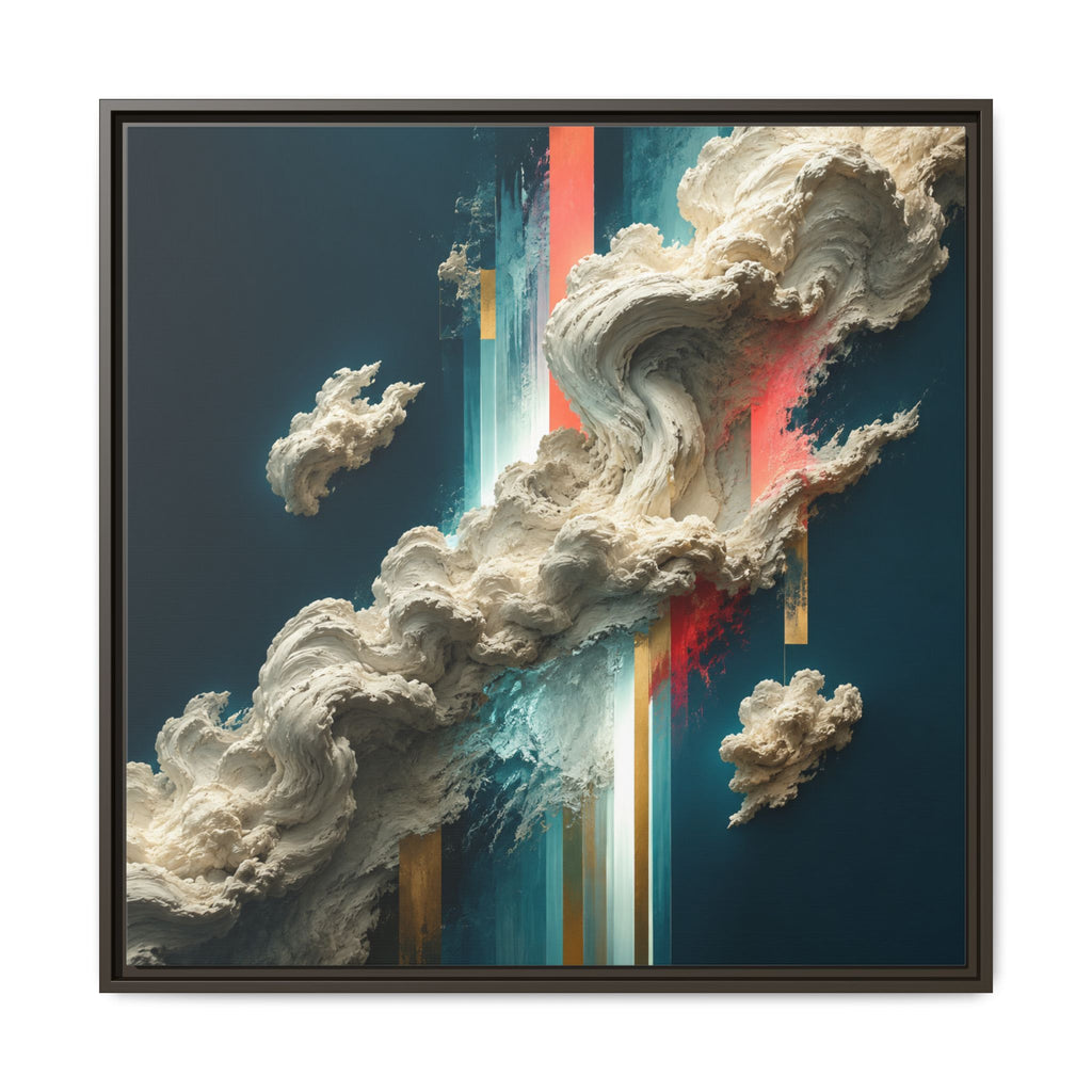 Teal Abstract Cloud Canvas Wall Art | Celestial Bloom No. 13