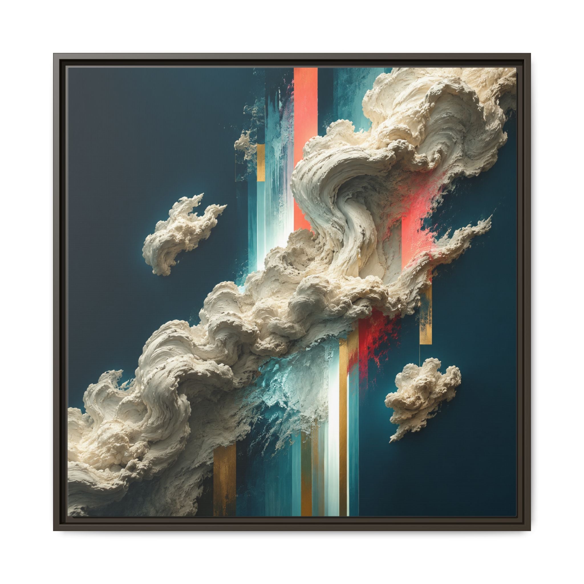 Teal Abstract Cloud Canvas Wall Art | Celestial Bloom No. 13