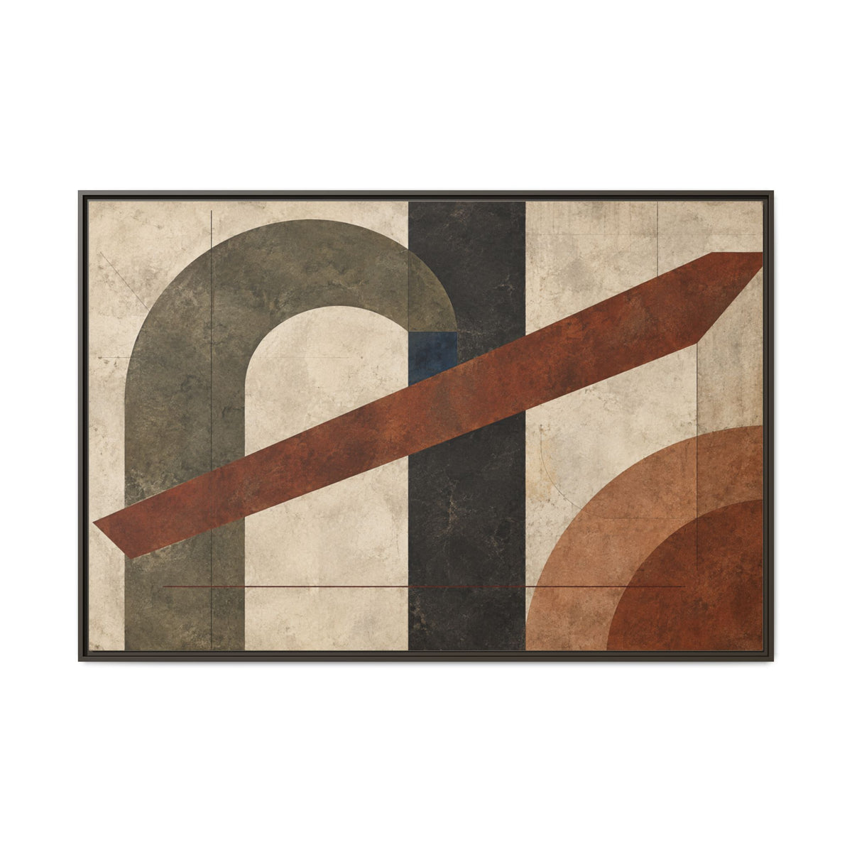 Tectonic Hearth No. 33 — Olive & Sienna Abstract Canvas Wall Art