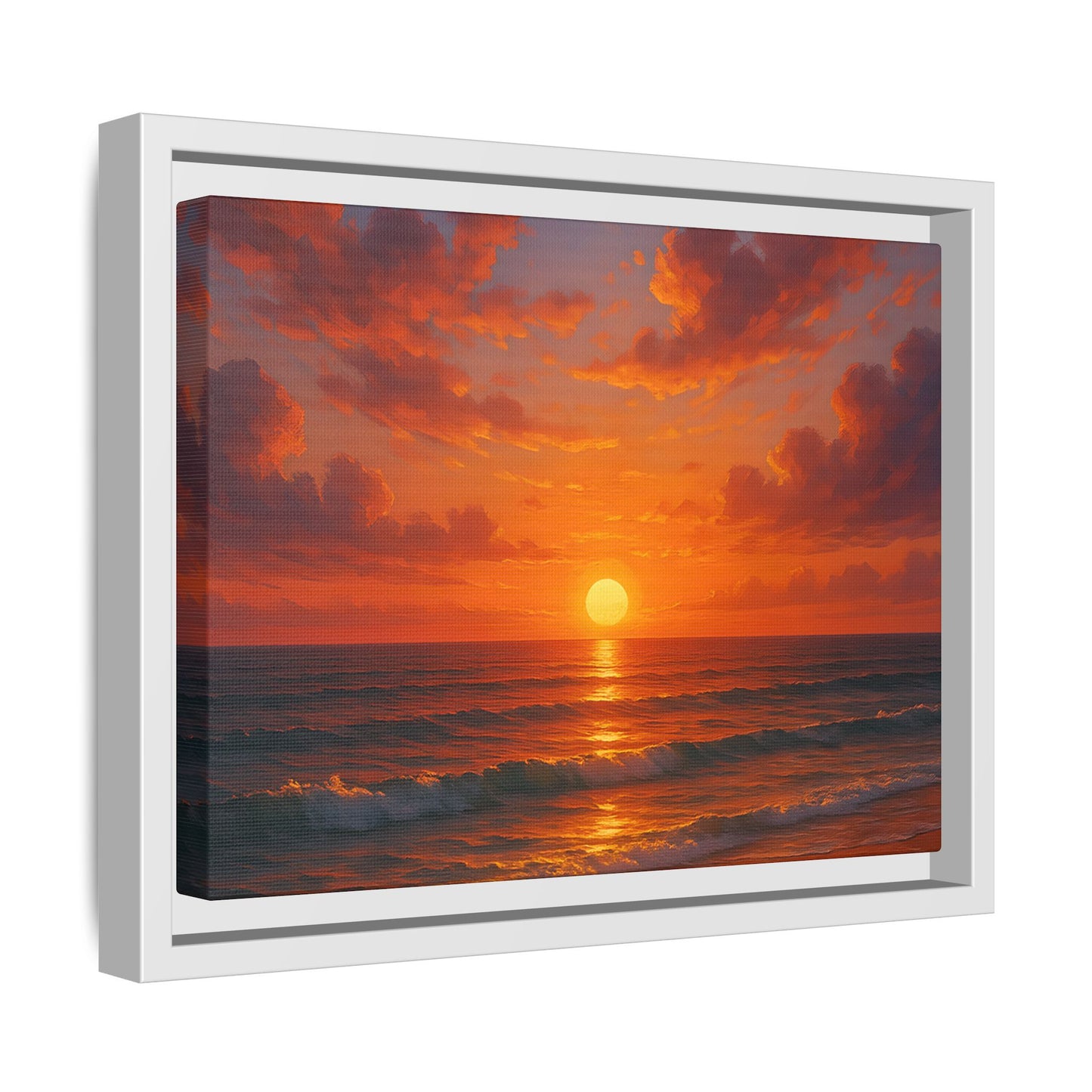 Luxury Sunset Beach Wall Art – Coastal Ocean Canvas Print for Living Room, Bedroom, or Office Décor