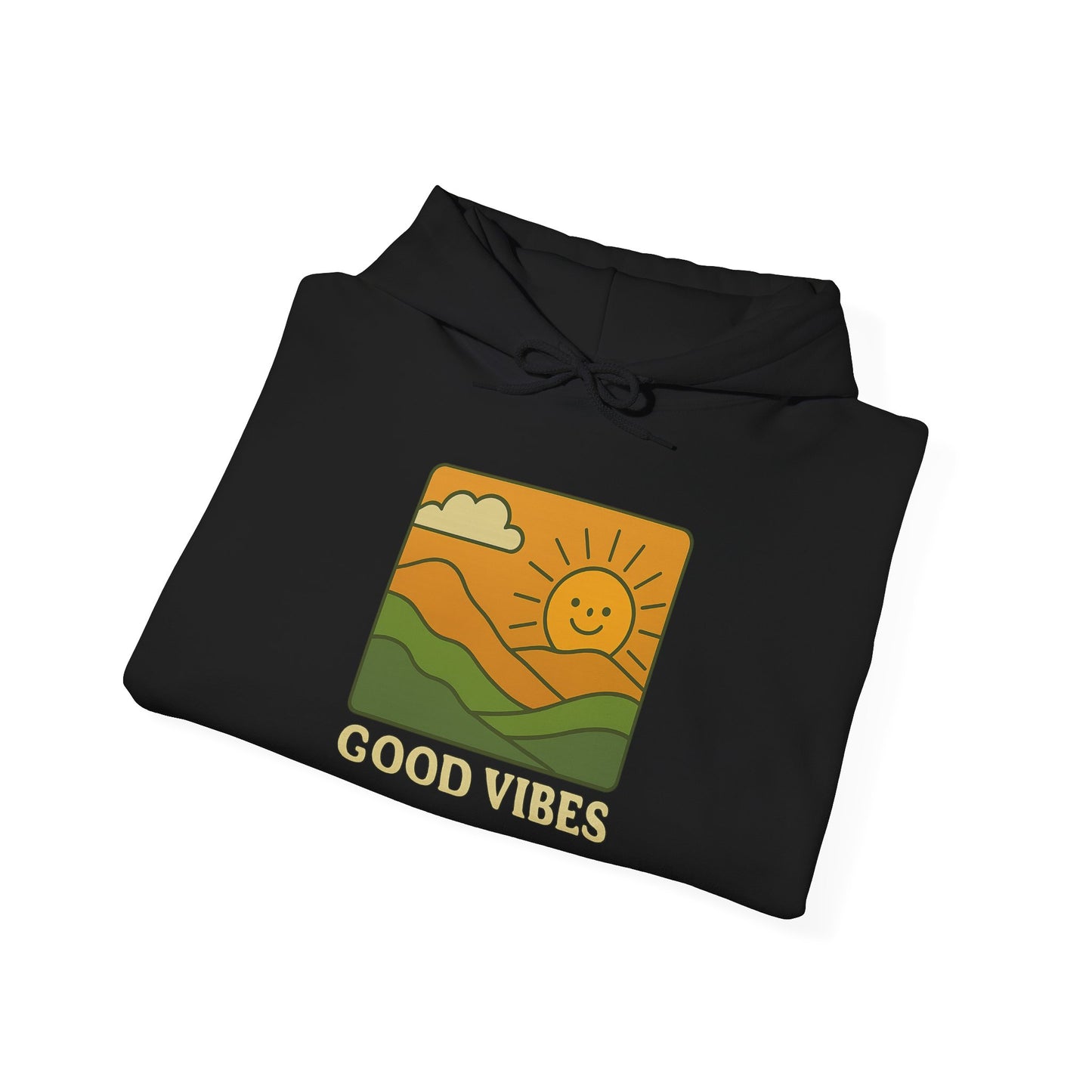 Good Vibes Retro Hoodie – Unisex Oversized Vintage Graphic Sweatshirt