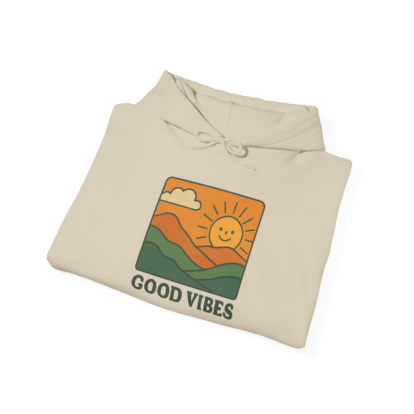 Good Vibes Retro Hoodie – Unisex Oversized Vintage Graphic Sweatshirt