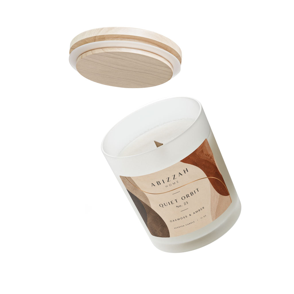 Quiet Orbit No.23 — Oakmoss & Amber Scented Candle | 11oz Frosted Glass Candle