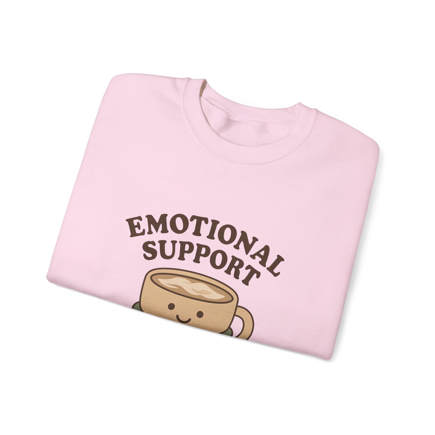 Emotional Support Latte Sweatshirt – Cozy Fall Crewneck for Coffee Lovers, Aesthetic Oversized Pullover
