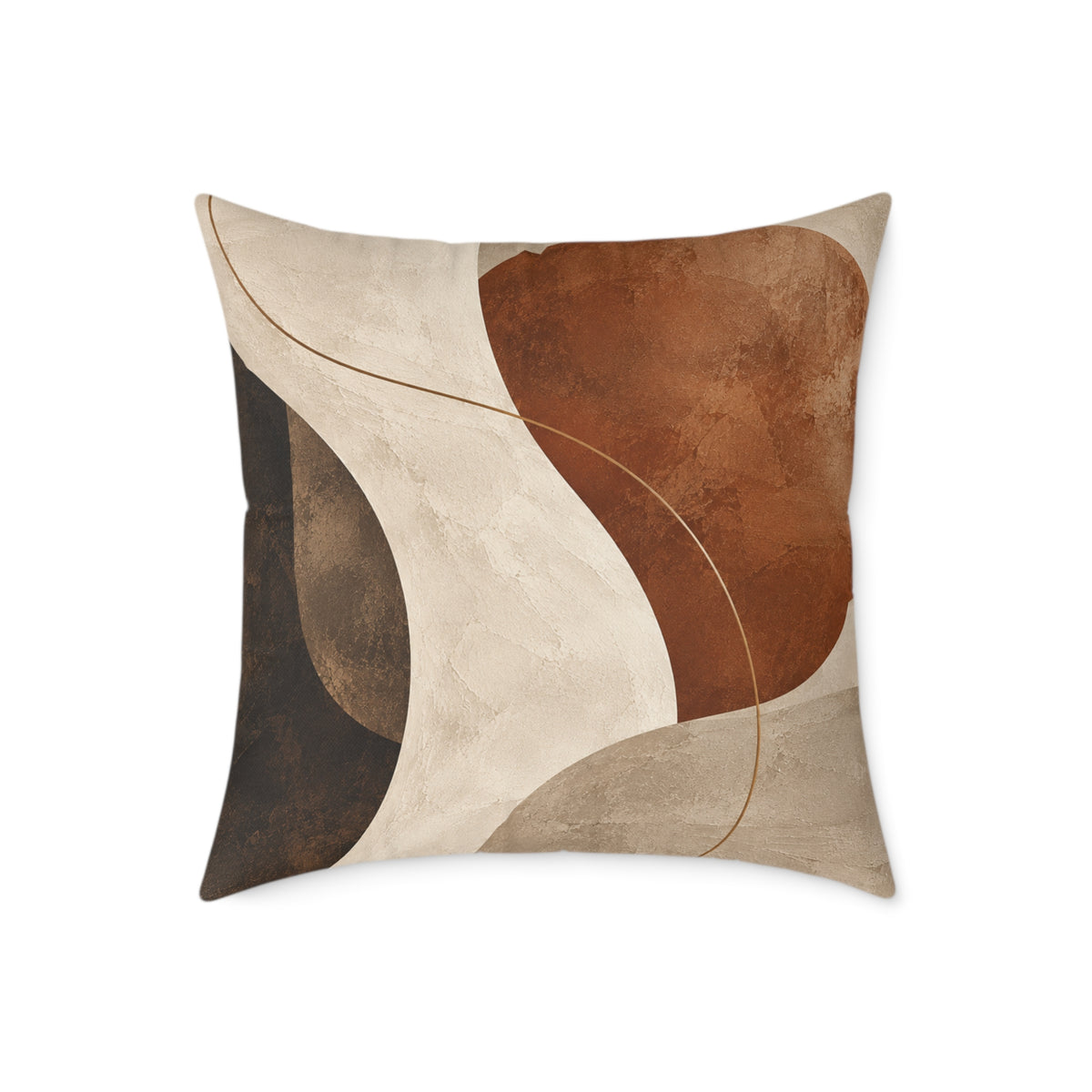 Quiet Orbit No.23 — Abstract Art Cushion | Neutral Terracotta Decorative Pillow