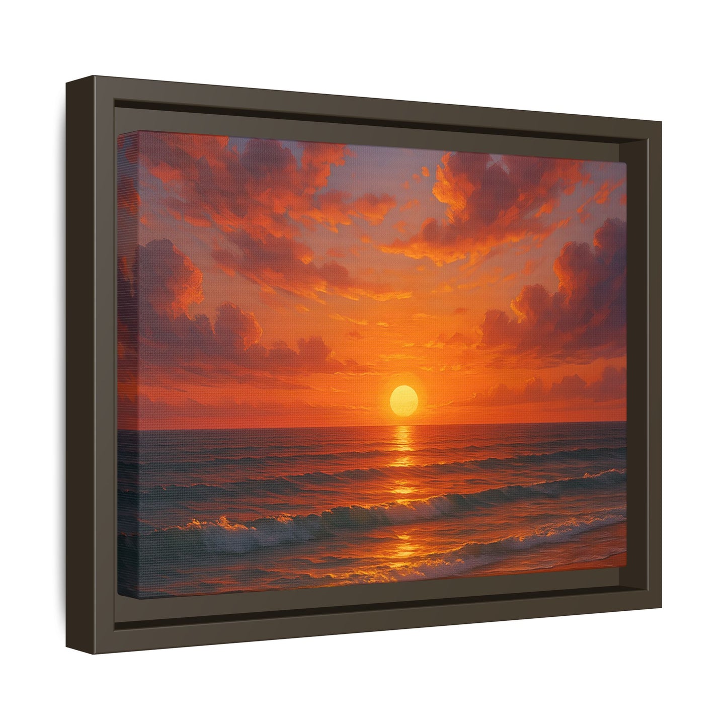 Luxury Sunset Beach Wall Art – Coastal Ocean Canvas Print for Living Room, Bedroom, or Office Décor